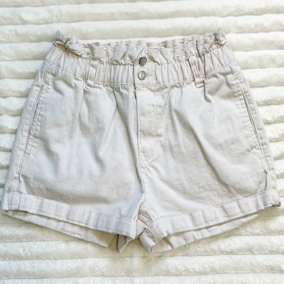 4/25$ Charlotte Russe High Waist Cotton Shorts With Elastic Waist Womens Medium - Picture 1 of 6